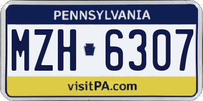 PA license plate MZH6307