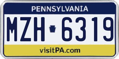 PA license plate MZH6319