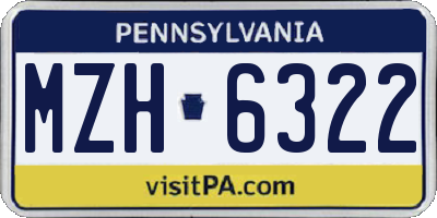 PA license plate MZH6322