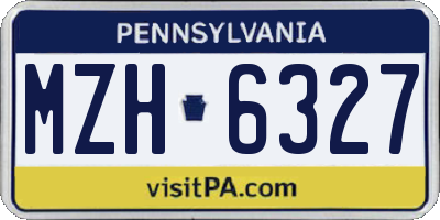 PA license plate MZH6327