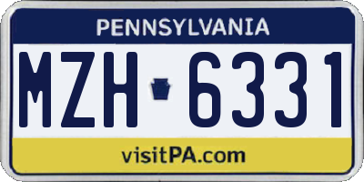 PA license plate MZH6331