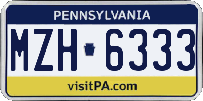 PA license plate MZH6333