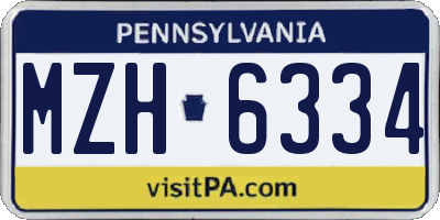 PA license plate MZH6334