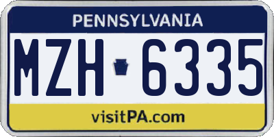 PA license plate MZH6335