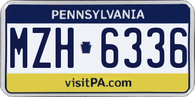 PA license plate MZH6336