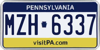 PA license plate MZH6337
