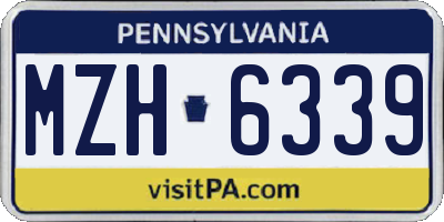 PA license plate MZH6339