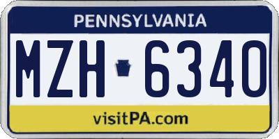 PA license plate MZH6340