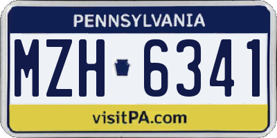 PA license plate MZH6341