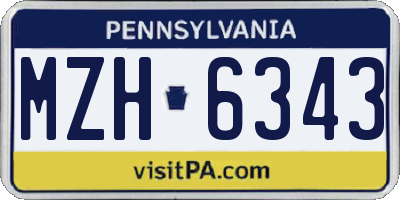 PA license plate MZH6343