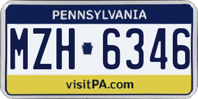 PA license plate MZH6346