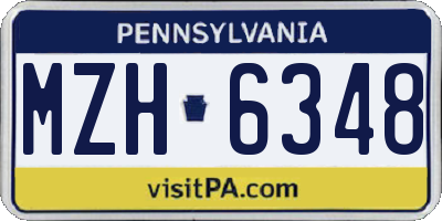 PA license plate MZH6348