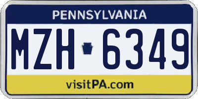 PA license plate MZH6349