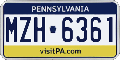 PA license plate MZH6361