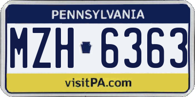 PA license plate MZH6363