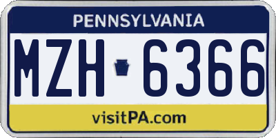 PA license plate MZH6366