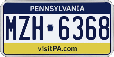 PA license plate MZH6368