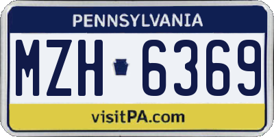 PA license plate MZH6369