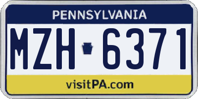 PA license plate MZH6371