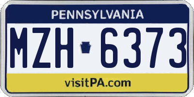 PA license plate MZH6373