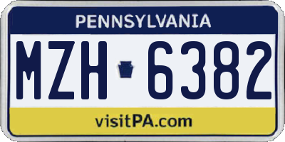 PA license plate MZH6382