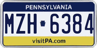 PA license plate MZH6384