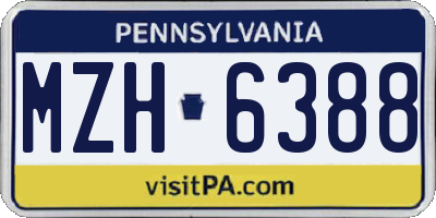 PA license plate MZH6388