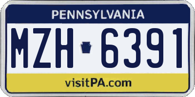 PA license plate MZH6391