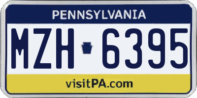 PA license plate MZH6395