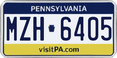 PA license plate MZH6405