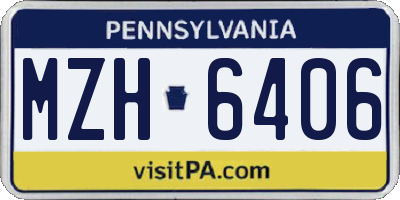 PA license plate MZH6406