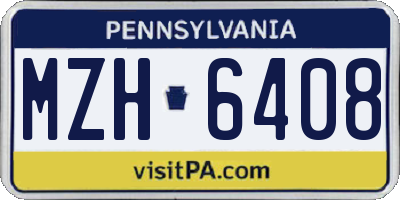 PA license plate MZH6408