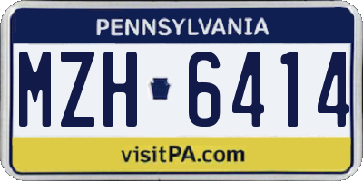 PA license plate MZH6414