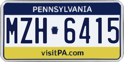 PA license plate MZH6415