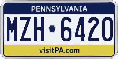 PA license plate MZH6420