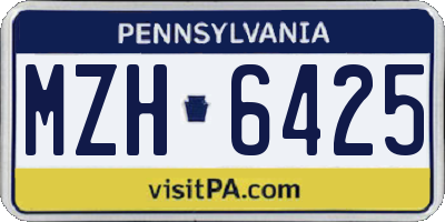 PA license plate MZH6425