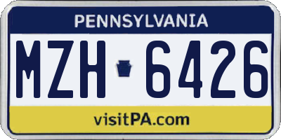PA license plate MZH6426
