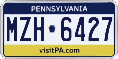 PA license plate MZH6427