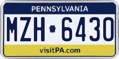 PA license plate MZH6430