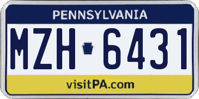 PA license plate MZH6431