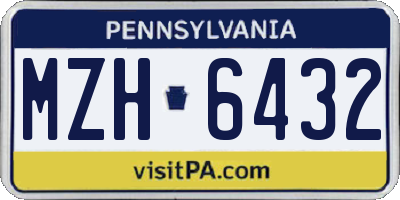 PA license plate MZH6432