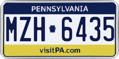 PA license plate MZH6435