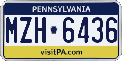PA license plate MZH6436