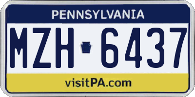 PA license plate MZH6437