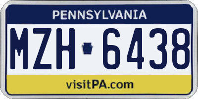 PA license plate MZH6438