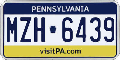 PA license plate MZH6439