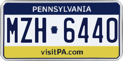 PA license plate MZH6440