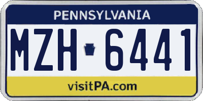 PA license plate MZH6441