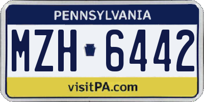 PA license plate MZH6442