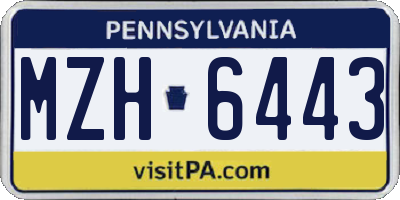 PA license plate MZH6443